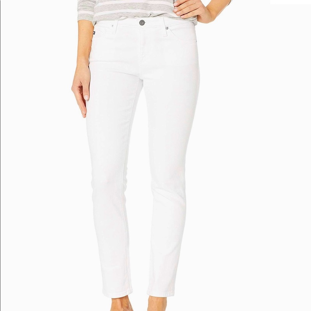 AG Adriano Goldschmied The Premiere Skinny Straight White Jeans 👖